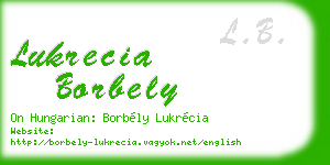 lukrecia borbely business card