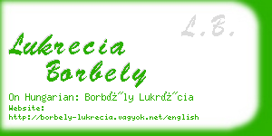 lukrecia borbely business card